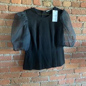 Zara organza sleeve top XL